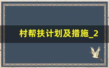 村帮扶计划及措施_2023年驻村工作队帮扶计划