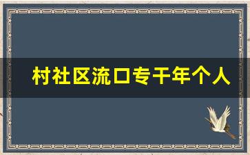 村社区流口专干年个人总结_村个人综治工作总结