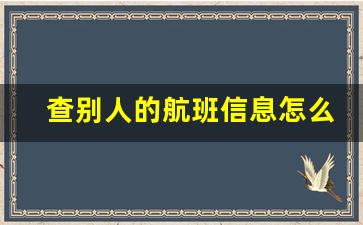 查别人的航班信息怎么查_有对方身份证号可以查机票吗