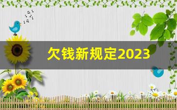 欠钱新规定2023