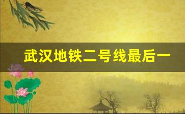 武汉地铁二号线最后一班_武汉地铁2号线的详细信息