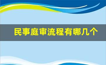 民事庭审流程有哪几个环节