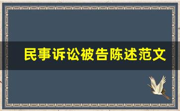 民事诉讼被告陈述范文_民事案件陈述范文