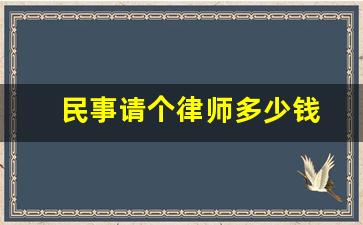 民事请个律师多少钱