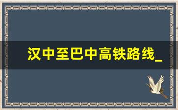 汉中至巴中高铁路线_汉中又一高铁即将开工