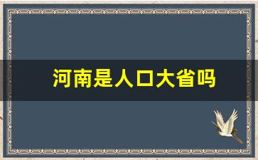 河南是人口大省吗