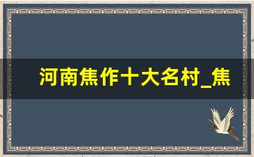 河南焦作十大名村_焦作恩村历史