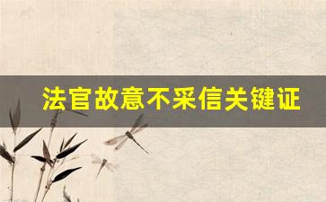 法官故意不采信关键证据_不采纳证据也不说明理由