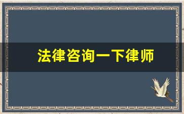 法律咨询一下律师