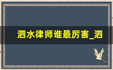 泗水律师谁最厉害_泗水县哪位律师有名气