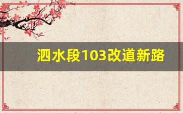 泗水段103改道新路线还修吗_泗水规划4条高速