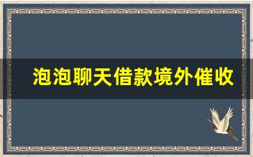 泡泡聊天借款境外催收_泡泡聊天放款都是境外的吗