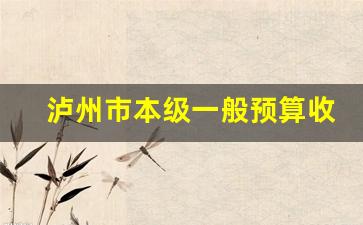 泸州市本级一般预算收入_叙州区一般公共预算收入