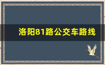 洛阳81路公交车路线图