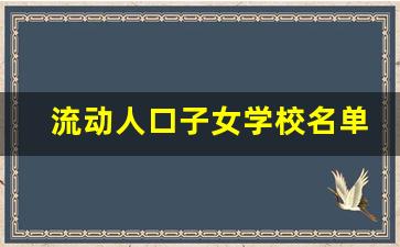 流动人口子女学校名单