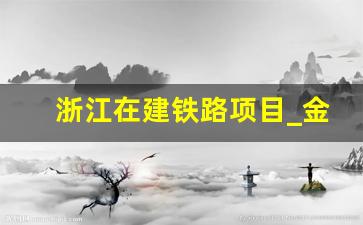 浙江在建铁路项目_金甬铁路2024年正式