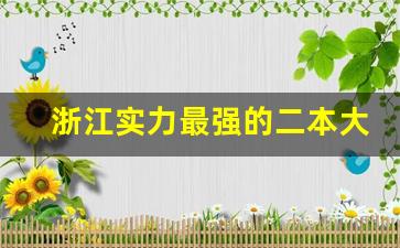 浙江实力最强的二本大学_浙江二本大学排名榜