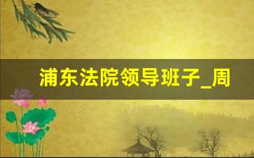 浦东法院领导班子_周浦法院人员名单