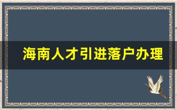 海南人才引进落户办理流程