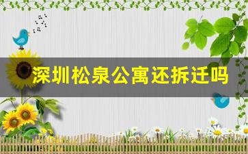 深圳松泉公寓还拆迁吗_深圳布吉金坑山庄拆吗