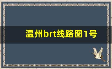 温州brt线路图1号线