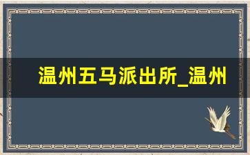 温州五马派出所_温州24小时身份证办理地点