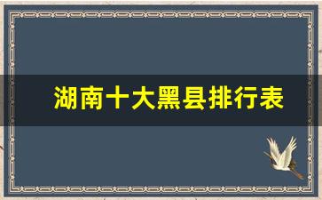 湖南十大黑县排行表