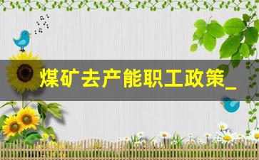 煤矿去产能职工政策_煤矿关闭工人最新政策