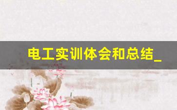 电工实训体会和总结_电工技能实训心得