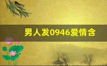 男人发0946爱情含义_0933爱情数字暗语