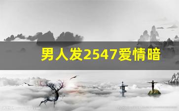 男人发2547爱情暗示什么意思_男人发27爱情暗示什么意思