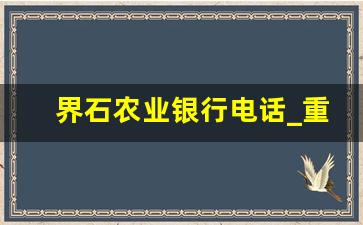 界石农业银行电话_重庆市巴南区界石农业银行