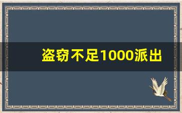 盗窃不足1000派出所如何处理_盗窃多少金额可以拘留