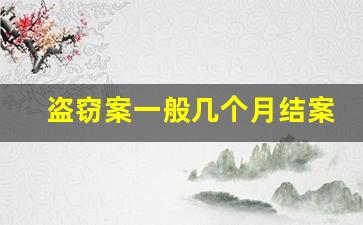 盗窃案一般几个月结案啊_盗窃案查多少天就不查了