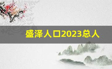 盛泽人口2023总人数口_吴江高新区盛泽镇政府