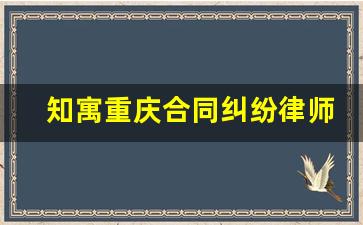 知寓重庆合同纠纷律师_重庆律师经济纠纷