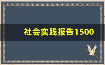 社会实践报告1500字左右_个人暑假社会实践报告1500字