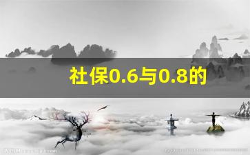 社保0.6与0.8的区别