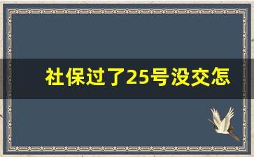 社保过了25号没交怎么办