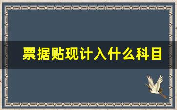 票据贴现计入什么科目里