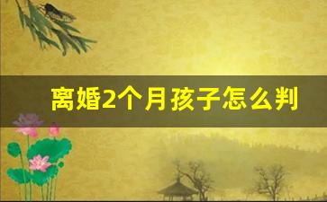 离婚2个月孩子怎么判_孩子两个月离婚怎么判