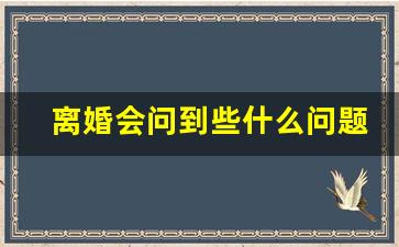 离婚会问到些什么问题