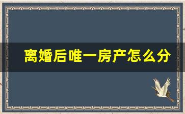 离婚后唯一房产怎么分割