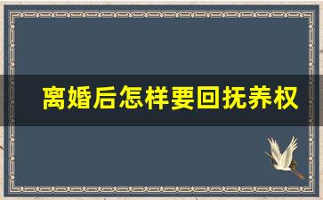 离婚后怎样要回抚养权