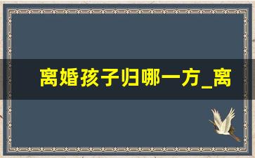 离婚孩子归哪一方_离婚后孩子判给男方还是女方