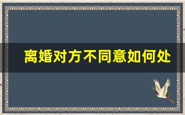 离婚对方不同意如何处理