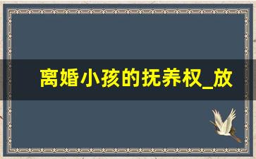 离婚小孩的抚养权_放弃抚养权有什么后果