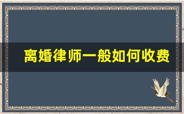 离婚律师一般如何收费_离婚诉讼律师事务所收费标准