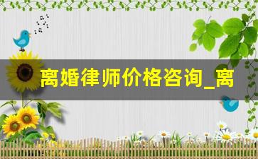 离婚律师价格咨询_离婚律师费用收取标准2020