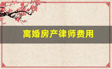 离婚房产律师费用